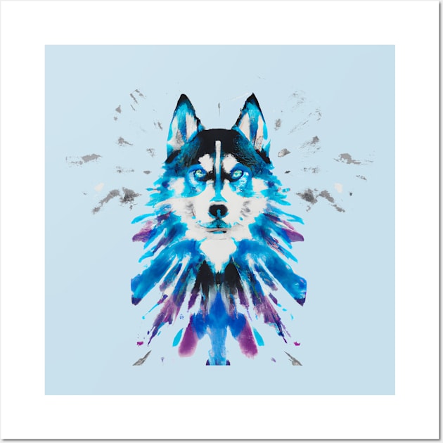 Alaskan Husky Acid Wash Wall Art by Furrban